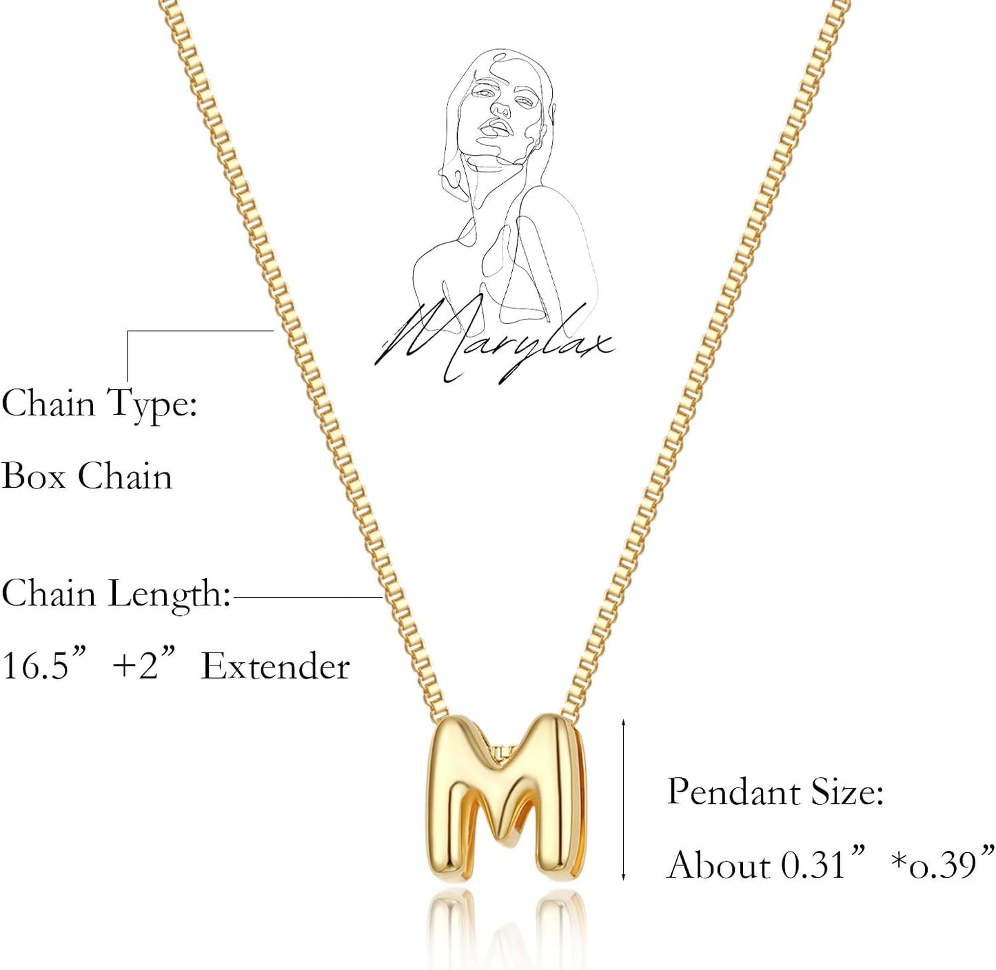 Bubble Gold Letter Necklace for Women, 14K Gold Plated Balloon Initial Necklace, Dainty Gold Necklace for Women, Personalized Bubble Pendant Name Necklace, Fashion Accessories Trendy Jewelry